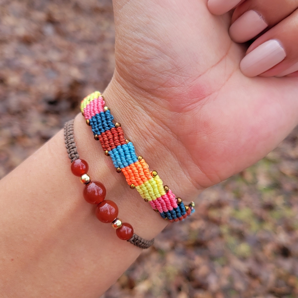 Earth Art Hand Crafted Artisan Multicolor Woven Bracelet - Picture 6 of 6